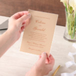 Invitations En Vélin Mariage élégant de Celine Peach<br><div class="desc">Invitations de mariage classiques avec un design simple et intemporel avec un script élégant et des polices serif traditionnelles.</div>