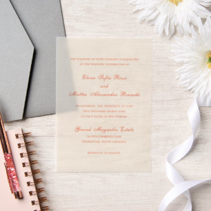 Invitations En Vélin Mariage Élégant Moderne Classique Terracotta