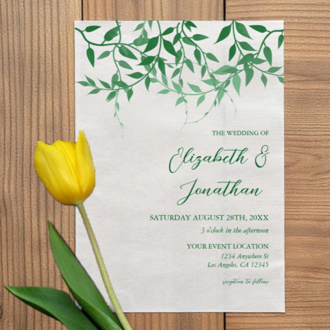 Invitations En Vélin Mariage Feuille rustique (Créateur téléchargé)