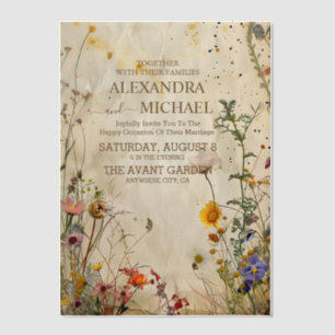 Invitations En Vélin Mariage Fleur sauvage Boho Fall