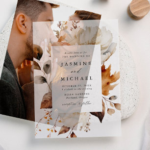 Invitations En Vélin Mariage Floral Automnal Rustique