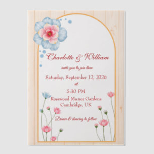 Invitations En Vélin Mariage floral rustique