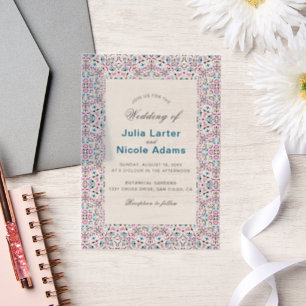 Invitations En Vélin Mariage géométrique en treillis marocain