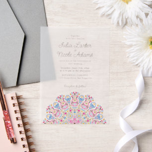 Invitations En Vélin Mariage Mandala de Style Art Déco Orné Classique