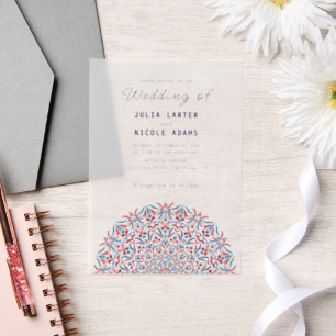 Invitations En Vélin Mariage Mandala en pierre de marbre de récif coral