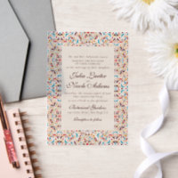 Mariage mandala floral fantaisiste orange sarcelle