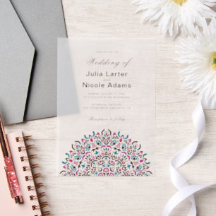 Invitations En Vélin Mariage Mandala Géométrique en Treillis Marocain