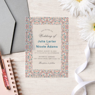 Invitations En Vélin Mariage Mandala Géométrique en Treillis Marocain