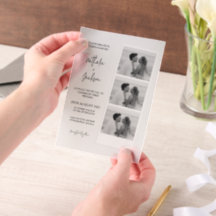 Mariage minimaliste avec bande de photos et écritu