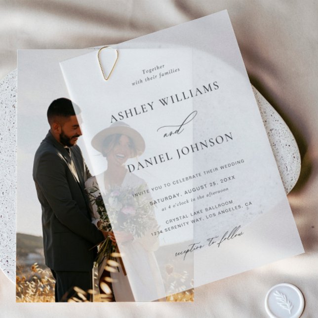 Invitations En Vélin Mariage minimaliste classique (Créateur téléchargé)