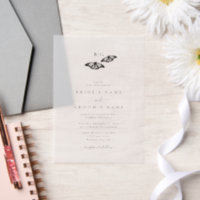 Mariage minimaliste de papillon noir blanc