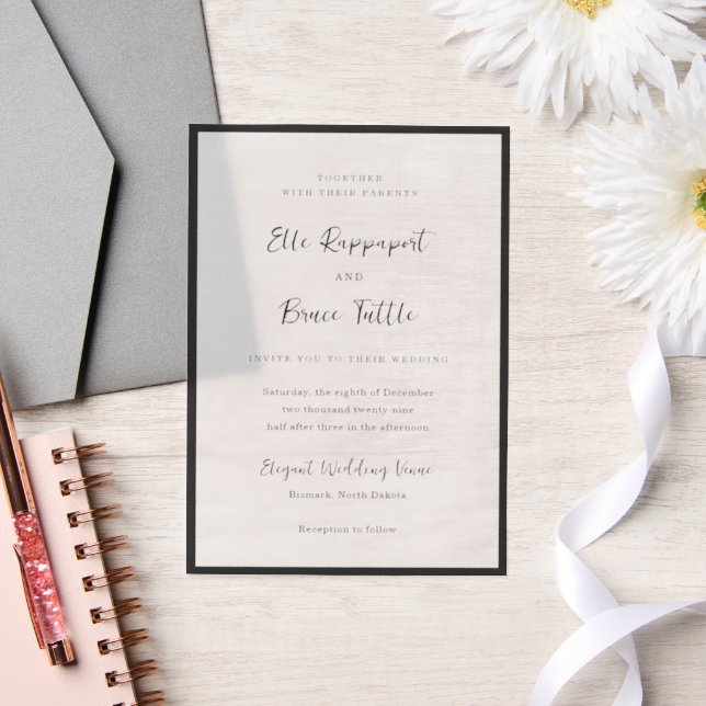 Invitations En Vélin Mariage Minimaliste Typographie Moderne (Mariage)