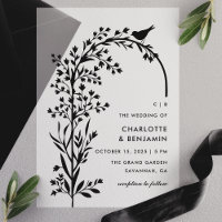 Mariage Moderne Oiseau Noir et Branche
