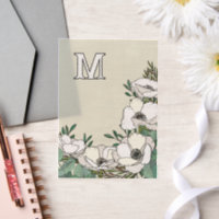 Mariage Monogramme d'illustration des anémones bla