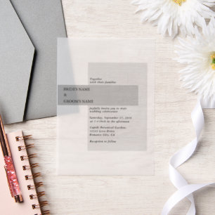 Invitations En Vélin Mariage noir et blanc moderne