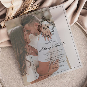Invitations En Vélin Mariage Rococo Vintage Monogramme