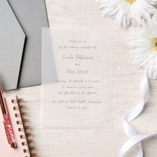 Invitations En Vélin Mariage Simple Manuscrit Moderne