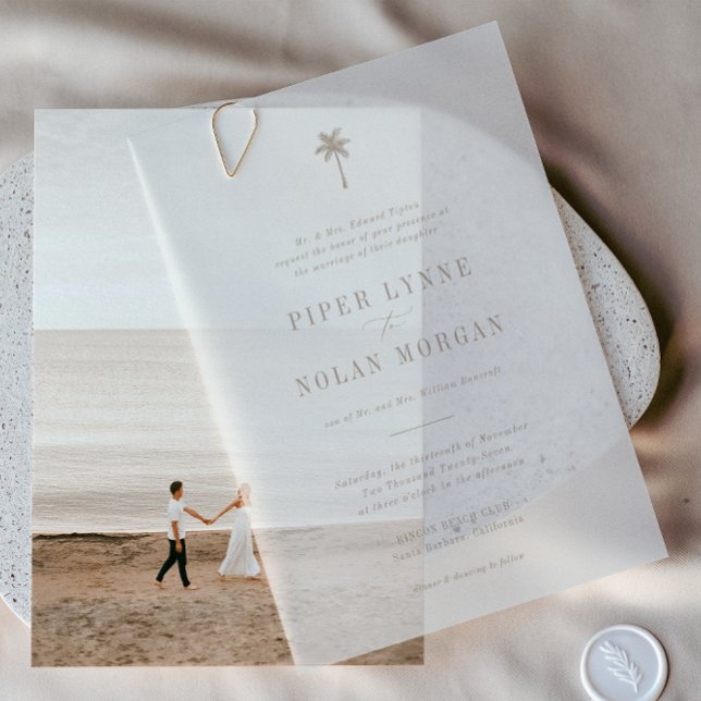 Invitations En Vélin Mariage sur la plage OASIS  (Créateur téléchargé)