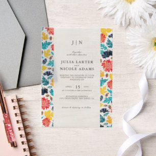 Invitations En Vélin Mariage Tournesols Aquarelle Jaune Bleu Naturel
