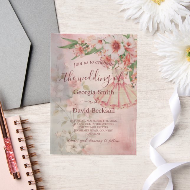 Invitations En Vélin Mariage vintage (Mariage)