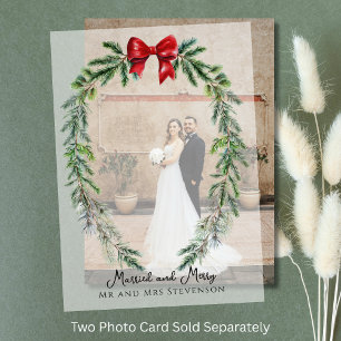 Invitations En Vélin Mariés et Joyeux Monsieur et Madame Carte de Noël