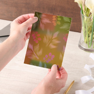 Invitations En Vélin Marron Floral