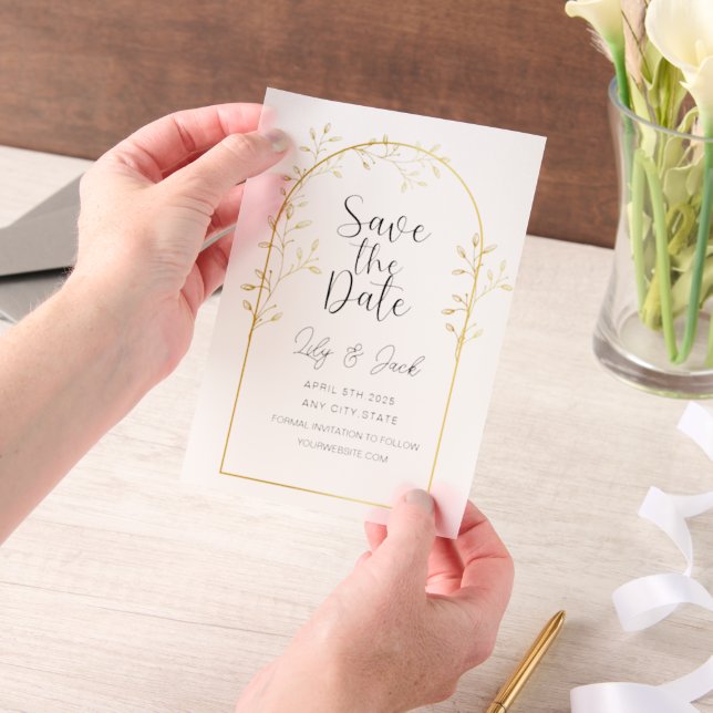 Invitations En Vélin Minimal moderne Enregistrer la date, Minimal Simpl (Ordinateur de poche)