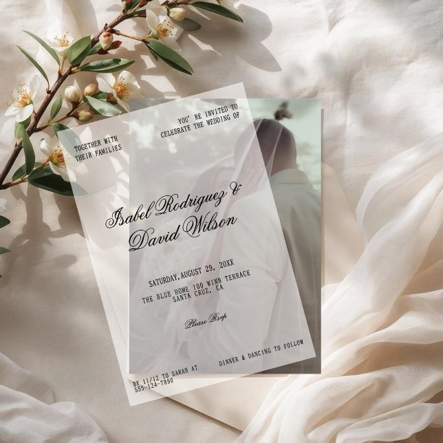 Invitations En Vélin Minimalist Elegant Typography Classic Wedding (Créateur téléchargé)