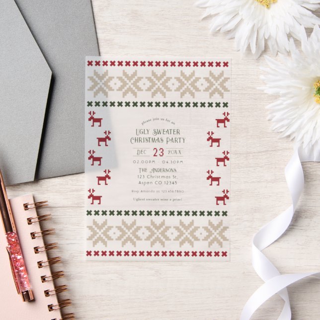 Invitations En Vélin Mistletoe Magic Ugly Sweer Christmas Party (Mariage)