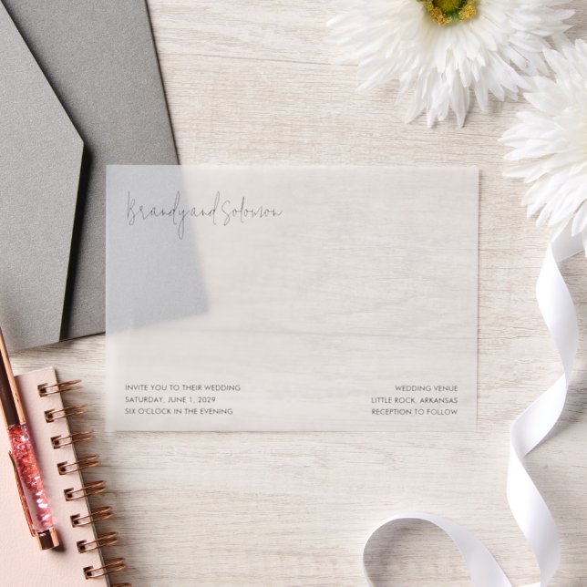 Invitations En Vélin Modern Elegant Photo Wedding (Mariage)