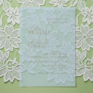 Invitations En Vélin Moderne Calligraphie Citron Bleu Mariage Formel