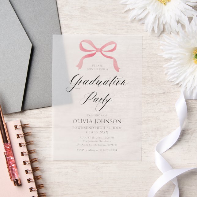 Invitations En Vélin Moderne Elégant tendance Stylish Bow (Mariage)