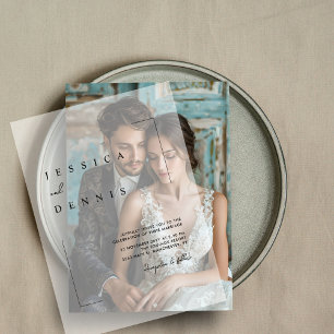 Invitations En Vélin Moderne minimaliste élégant Mariage de script