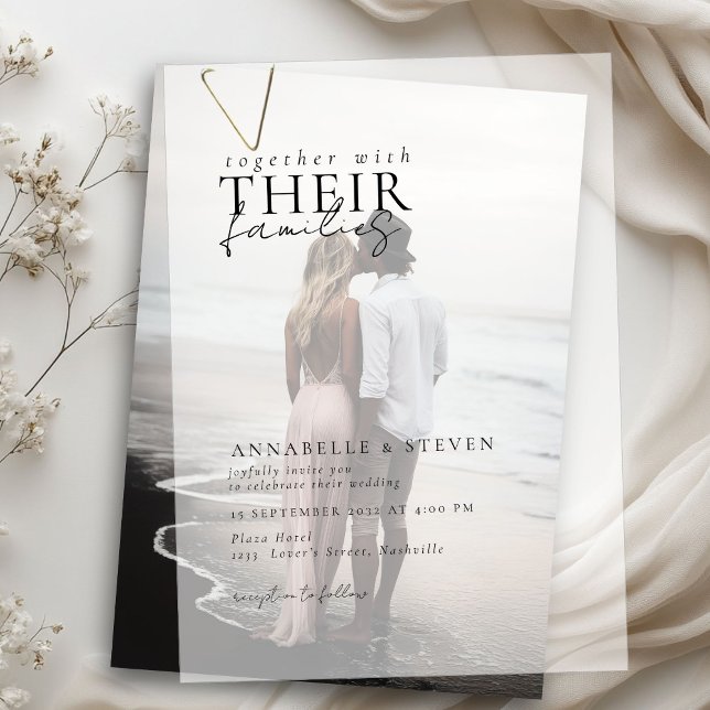 Invitations En Vélin Moderne, minimaliste, Mariage, (Modern, Minimal, Wedding, Vellum Invitations)