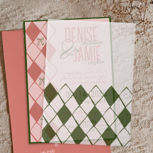 Invitations En Vélin Moderne Vintage Emerald Green Jacquard confortable