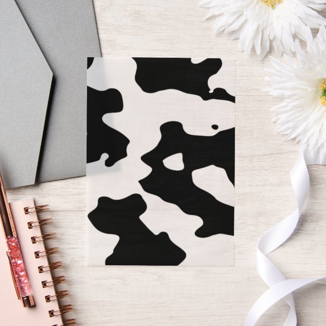 Invitations En Vélin Motif de vache noir et blanc (Mariage)