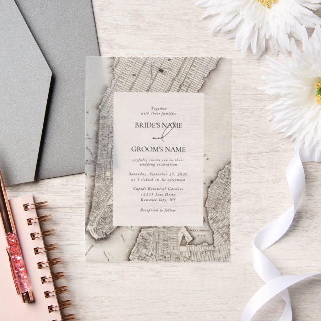 Invitations En Vélin New York City Destination Mariage NYC (Mariage)
