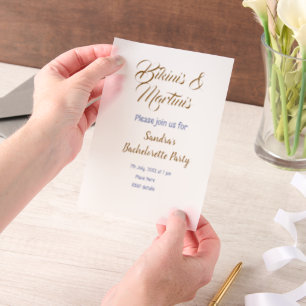 Invitations En Vélin nom de l'enterrement de vie de jeune fille bikinis