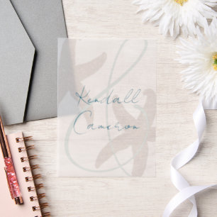 Invitations En Vélin Noms des mariés en étoile de mer