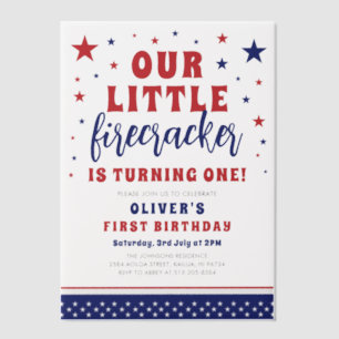 Invitations En Vélin Notre petite fêteuse 1ère fête d'anniversaire