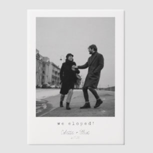 Invitations En Vélin Nous Avons Elopé La Typographie Minimaliste Modern