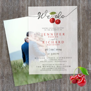 Invitations En Vélin Nous faisons Simple Rustic Chic Red Cherry Fruits