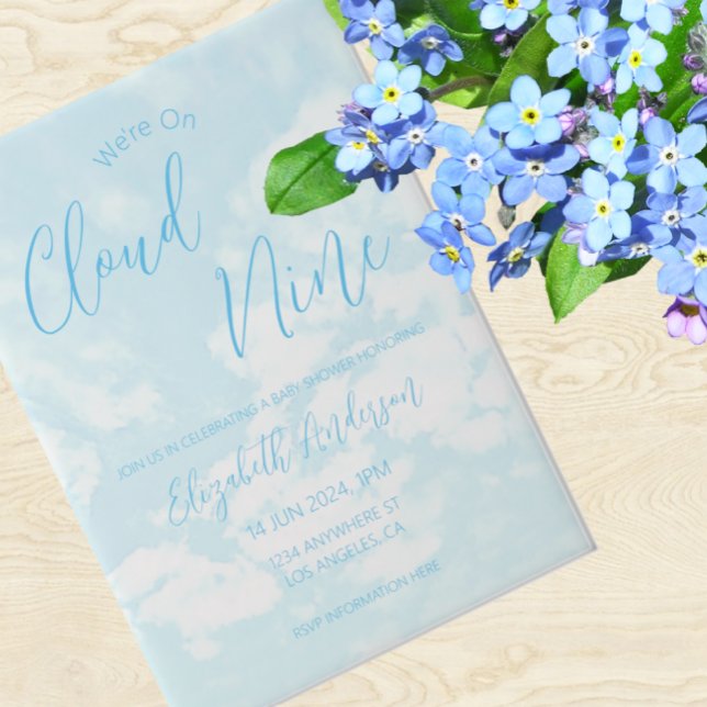 Invitations En Vélin Nous sommes sur le Baby shower Cloud Nine (Créateur téléchargé)