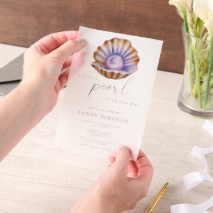 Invitations En Vélin Océan Petite Perle Sous La Mer Baby Shower