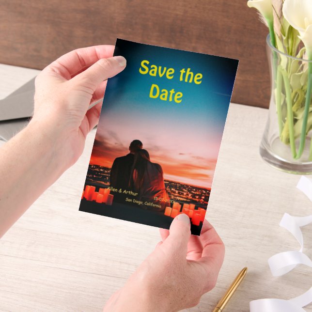 Invitations En Vélin orange boho enregistrer la date QR ajouter le nom  (Ordinateur de poche)