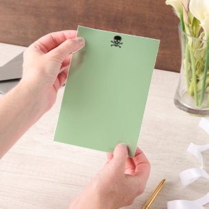Invitations En Vélin Papiers en velours vert crâne noir