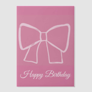 Invitations En Vélin Pink Bow Joyeux anniversaire -