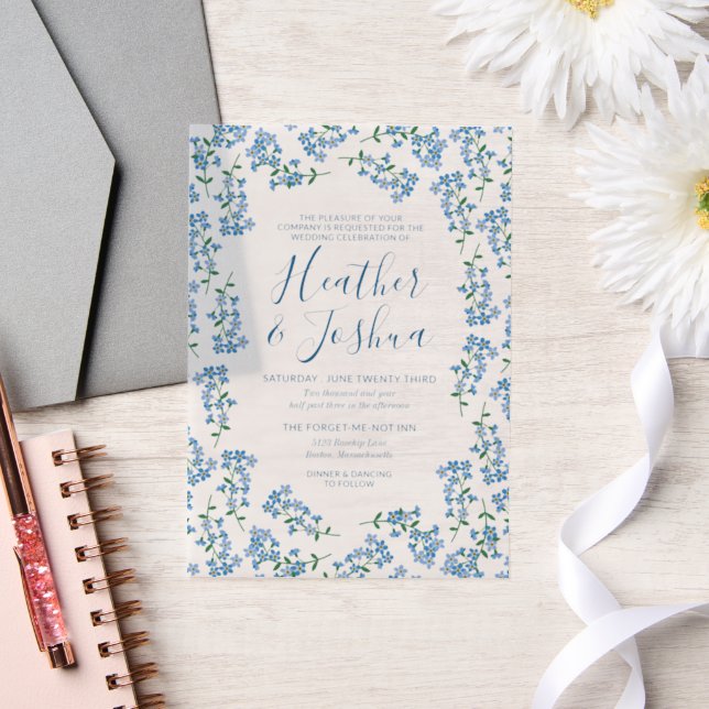 Invitations En Vélin Plutôt Oubliez-Moi Non Mariage Floral (Mariage)