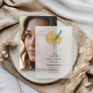 Invitations En Vélin Poire Romarin Cocktail Hamptons Enterrement de Vie
