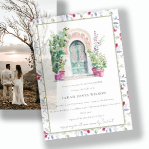 Invitations En Vélin Porte Mariage Tropical Chic Marocain